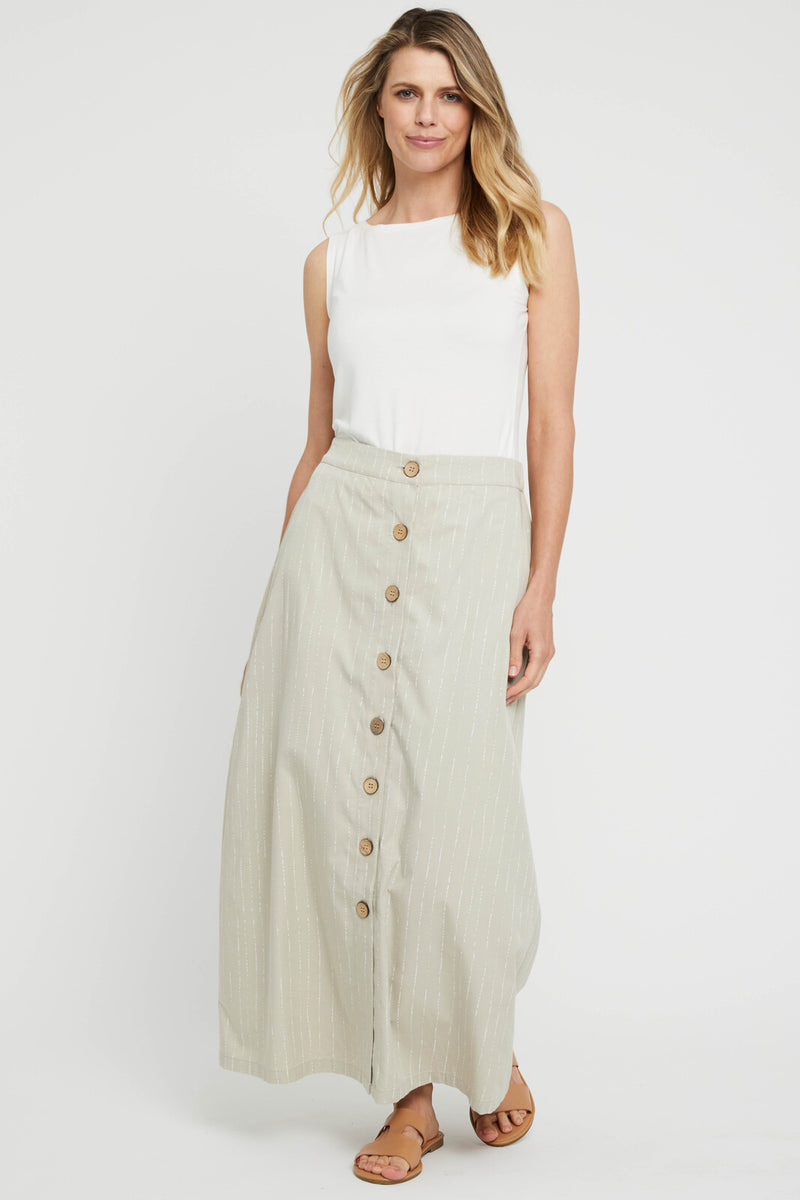 Button front shop woven skirt