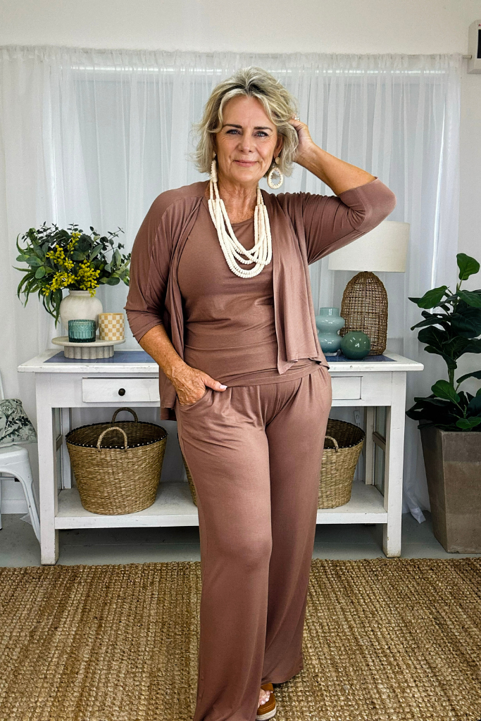 Bamboo Drape Cardi - Mousse