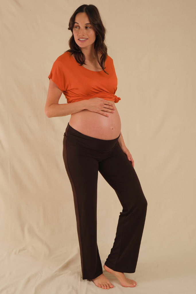 Essential Bamboo Maternity Pants - Chocolate