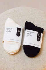 Bamboo Ankle Socks 2 Pack - Black