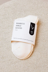 Bamboo Ankle Socks 2 Pack - White