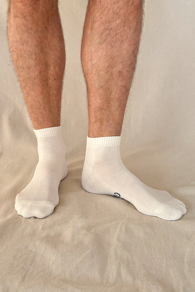 Men's Bamboo Ankle Socks 2 Pack - White