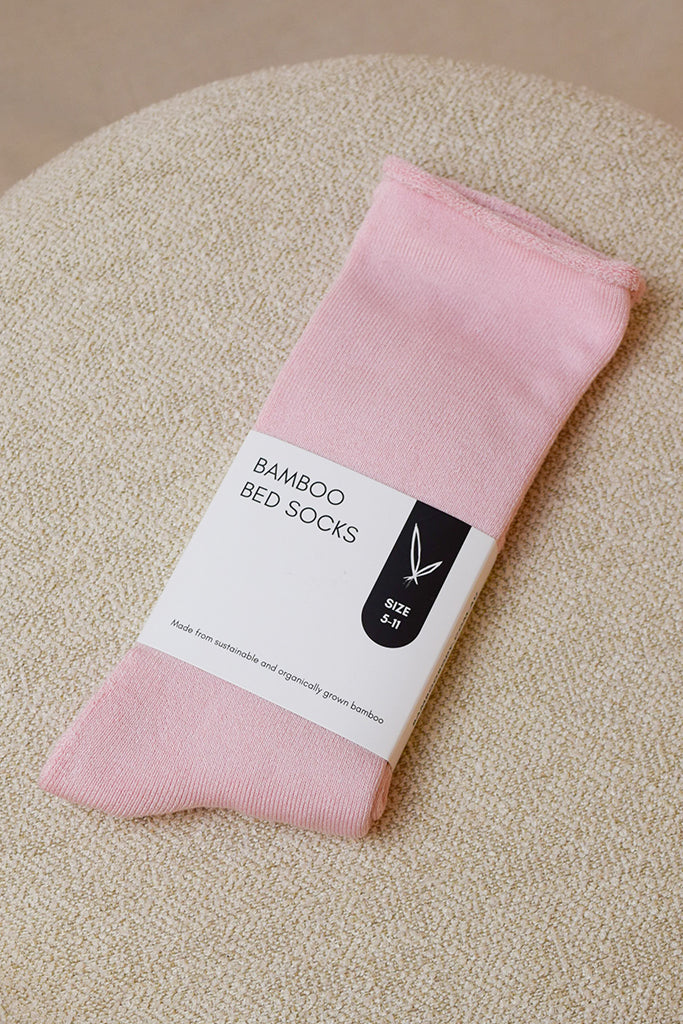 Men's Bamboo Bed Socks - Pink