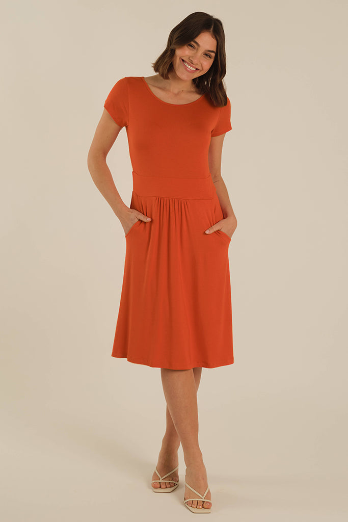 Beth Bamboo Dress - Flame