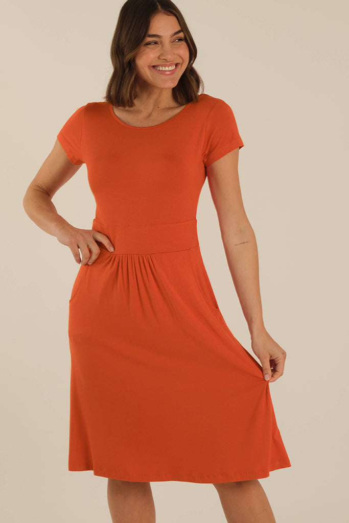 Beth Bamboo Dress - Flame