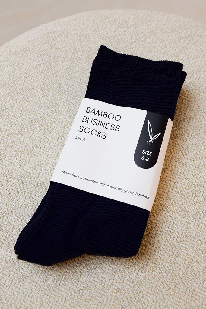 Bamboo Business Socks 3 Pack - Black