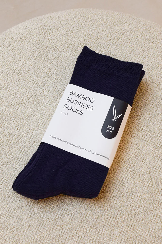 Men's Bamboo Business Socks 3 Pack - Navy