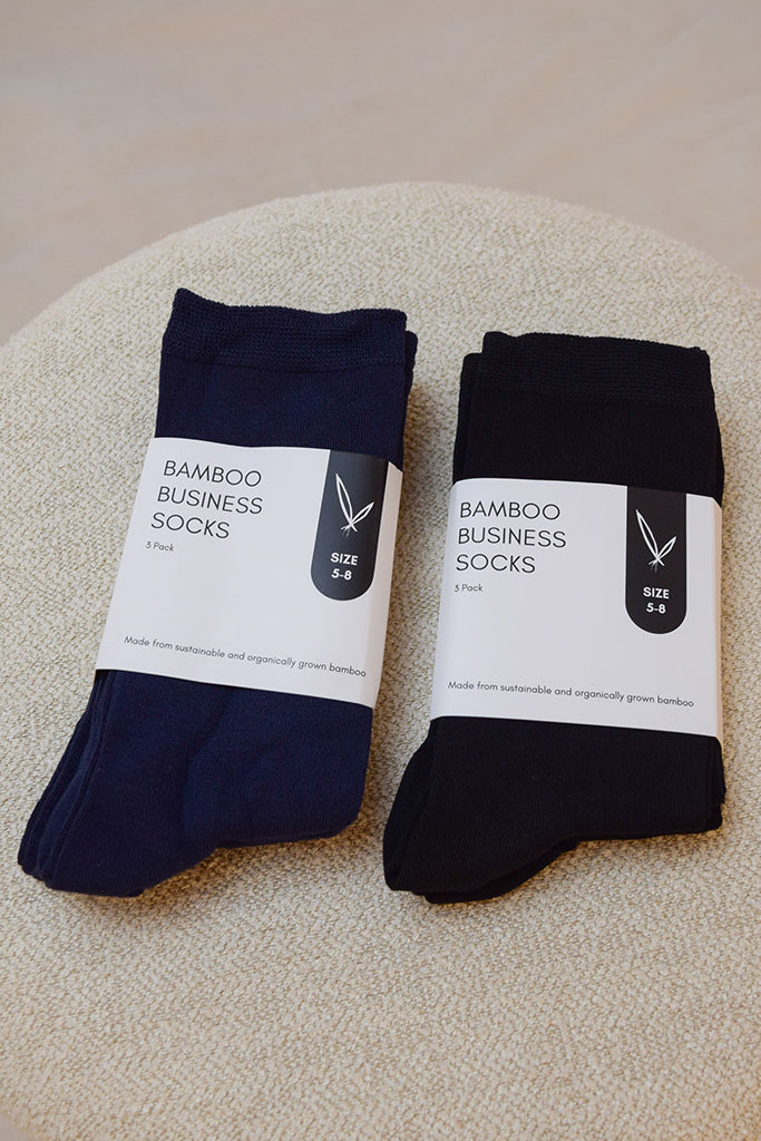 Men's Bamboo Business Socks 3 Pack - Navy