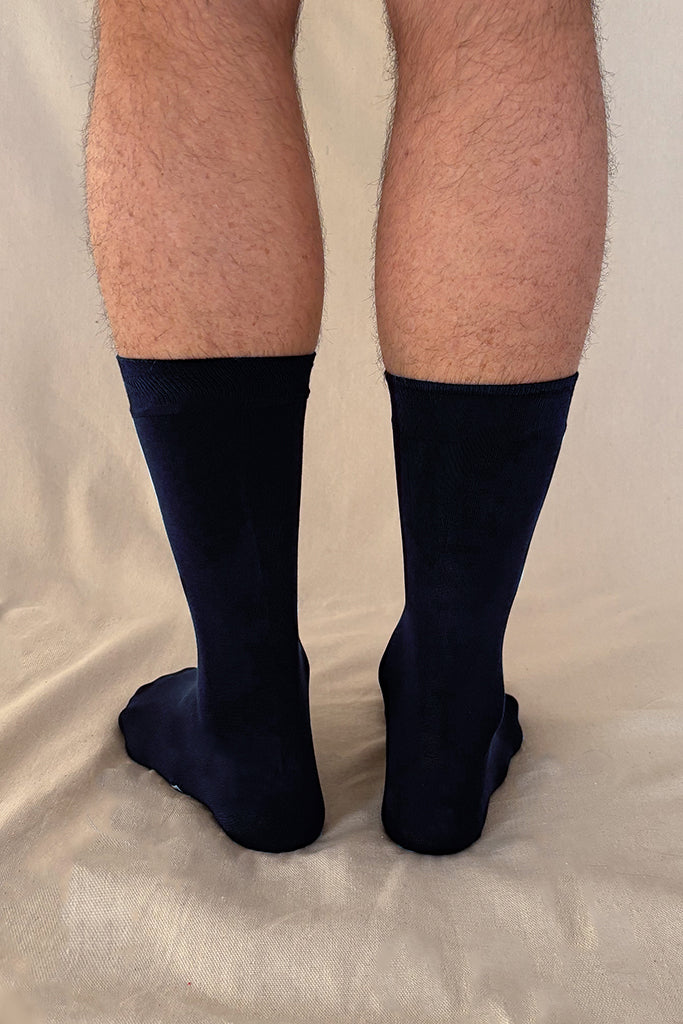 Men's Bamboo Business Socks 3 Pack - Navy