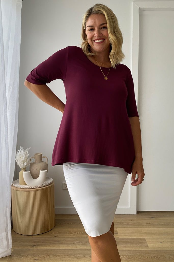 Carter Tunic Top - Burgundy