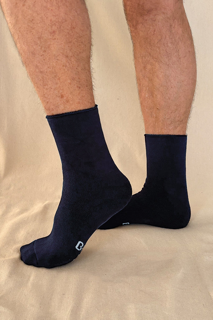 Men's Bamboo Bed Socks - Navy