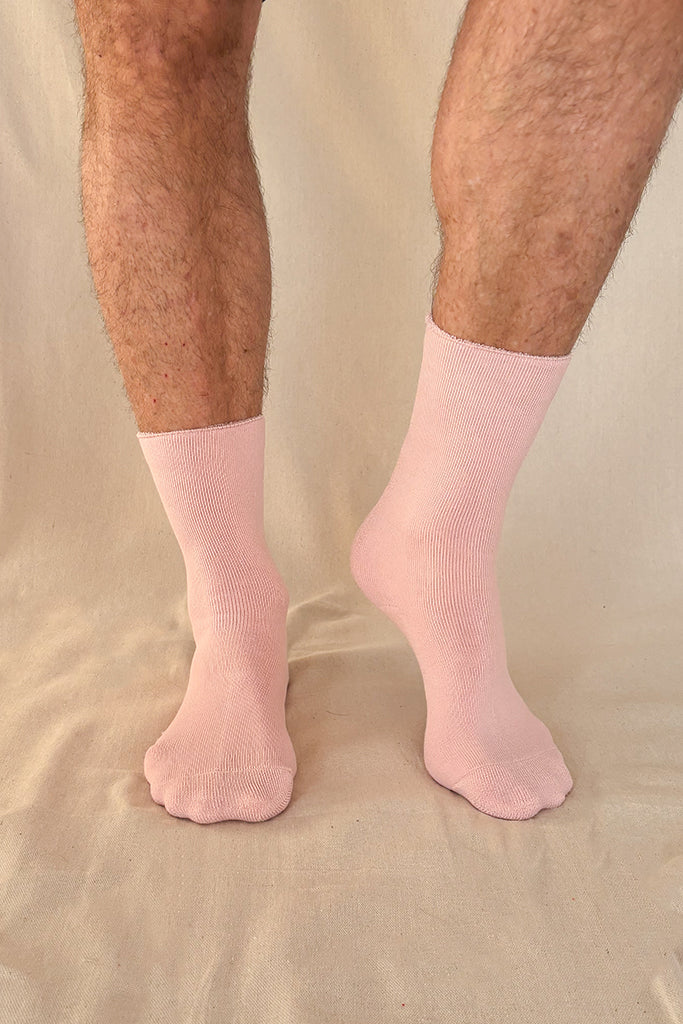 Men's Bamboo Bed Socks - Pink