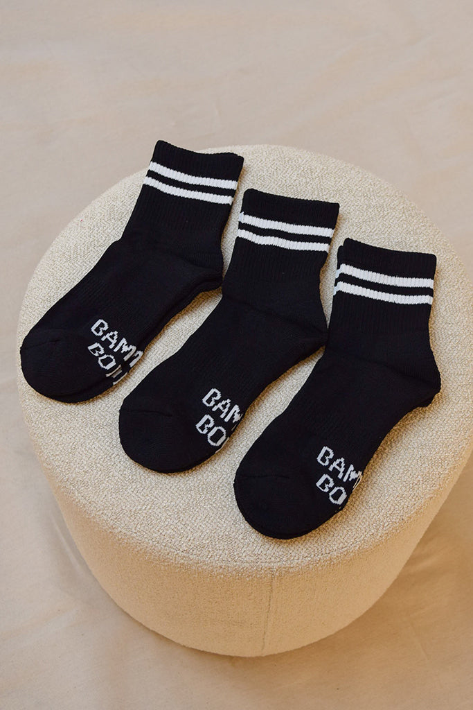 Men's Bamboo Cushion Crew Socks 3 Pack - Black