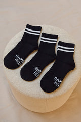 Bamboo Cushion Crew Socks 3 Pack - Black