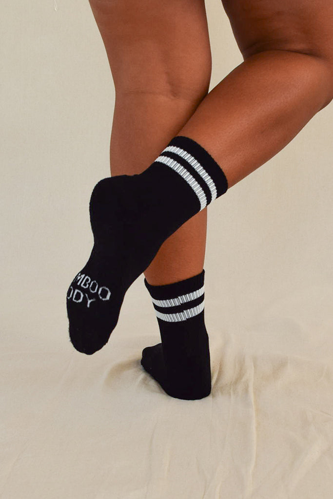 Bamboo Cushion Crew Socks 3 Pack - Black