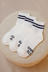 Bamboo Cushion Crew Socks 3 Pack - White