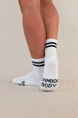 Bamboo Cushion Crew Socks 3 Pack - White