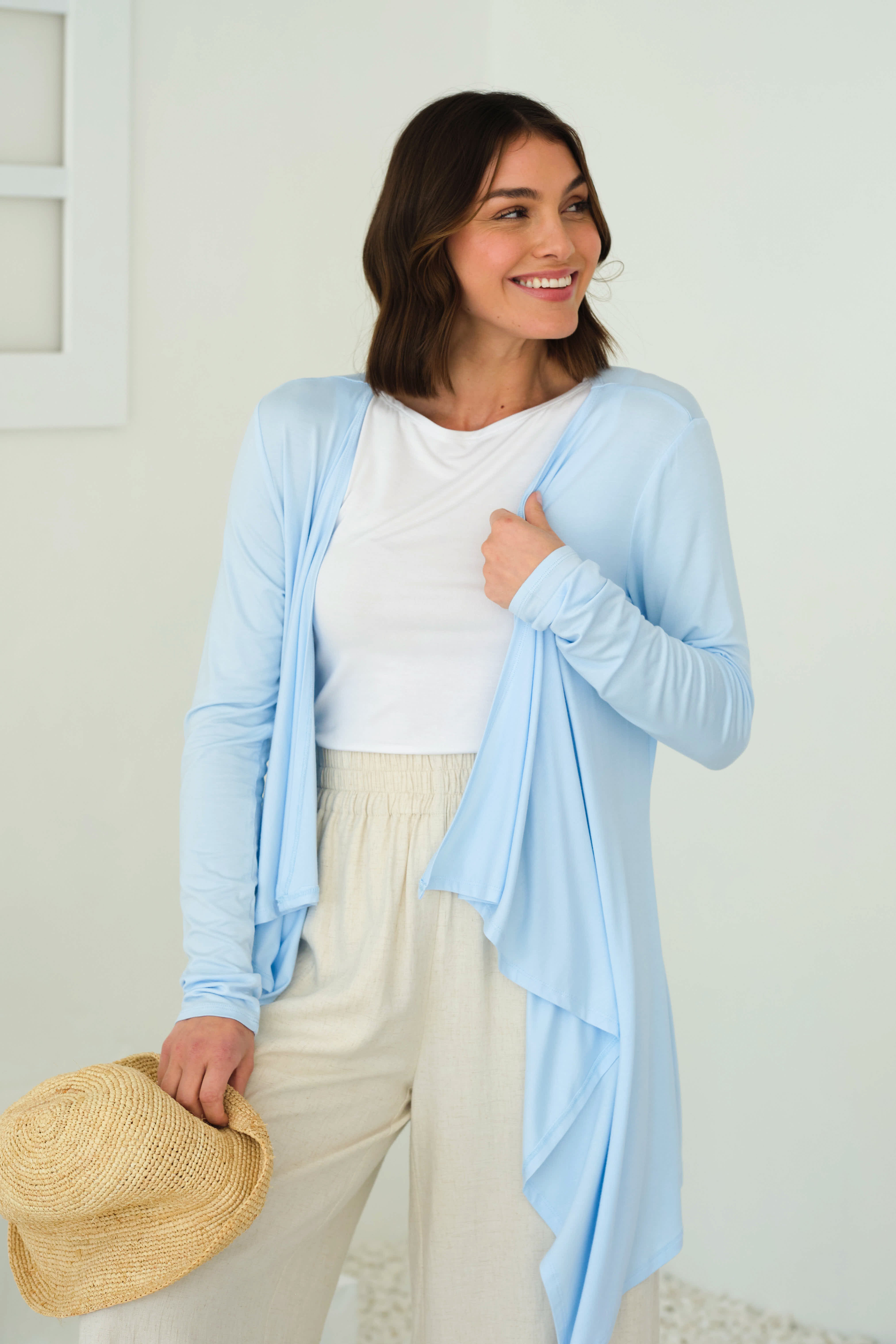 Waterfall Cardigan - Powder Blue