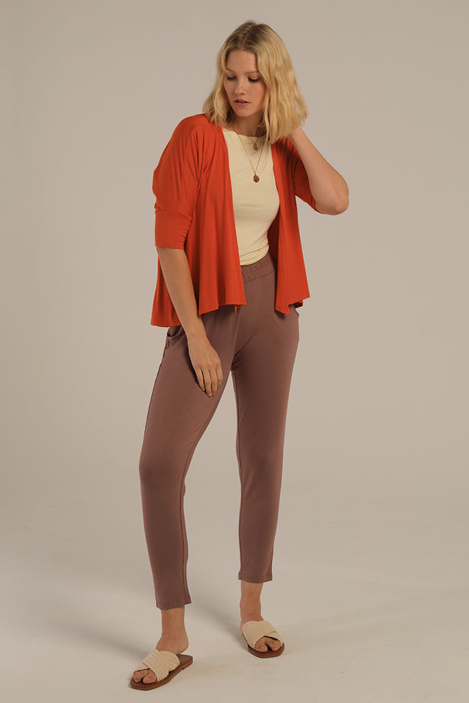 Bamboo Drape Cardi - Flame