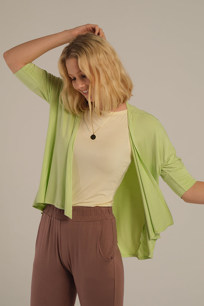 Bamboo Drape Cardi - Lettuce