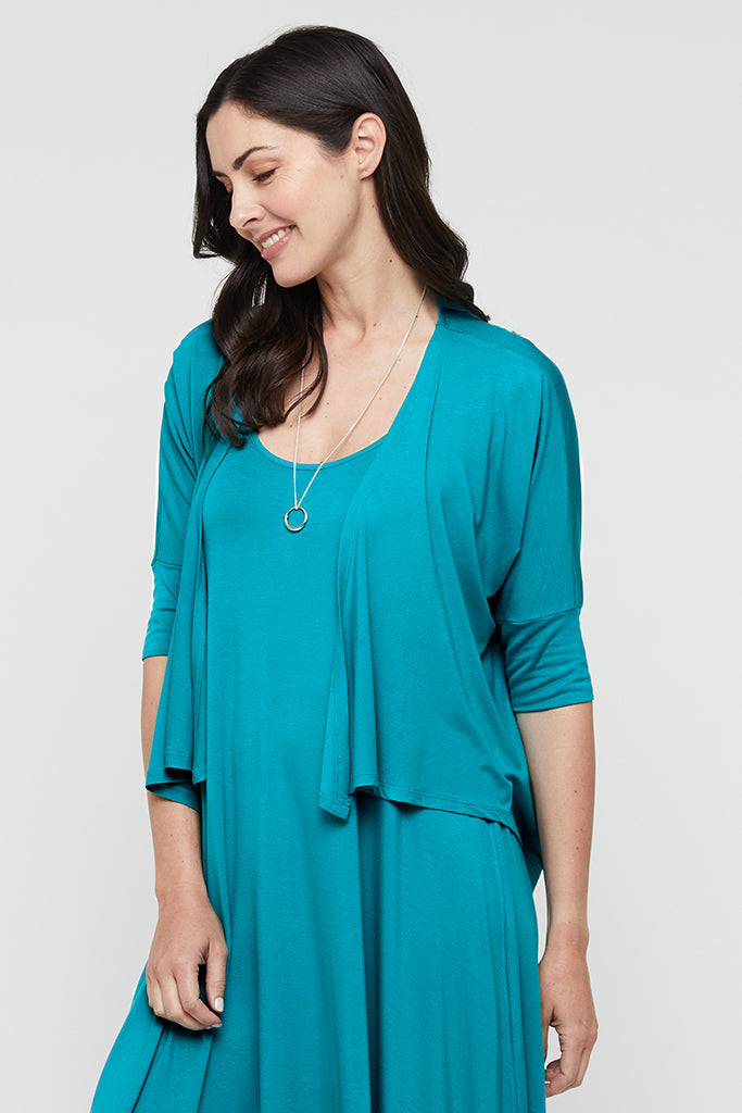 Bamboo Drape Cardi - Teal