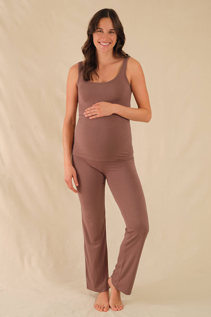 Essential Bamboo Maternity Pants - Mousse