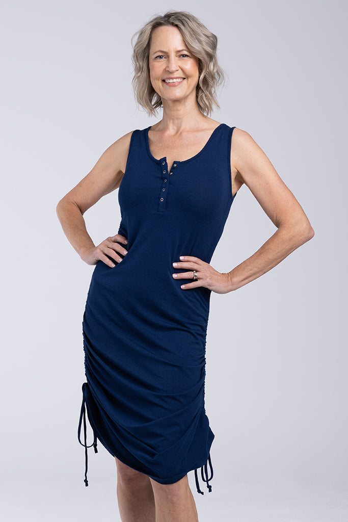 Henley Tank Dress - Navy