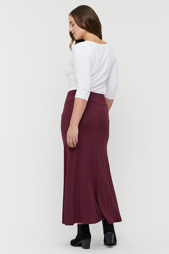 Lana Long Skirt - Burgundy