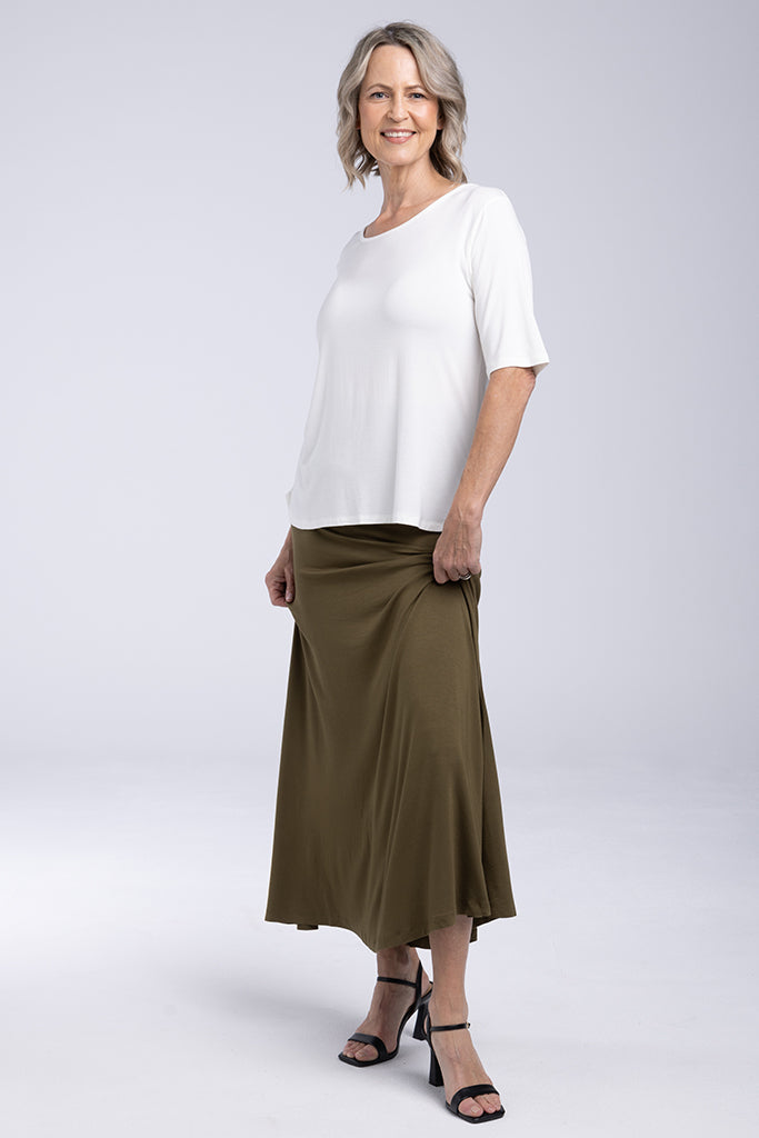 Lana Long Skirt - Dark Olive