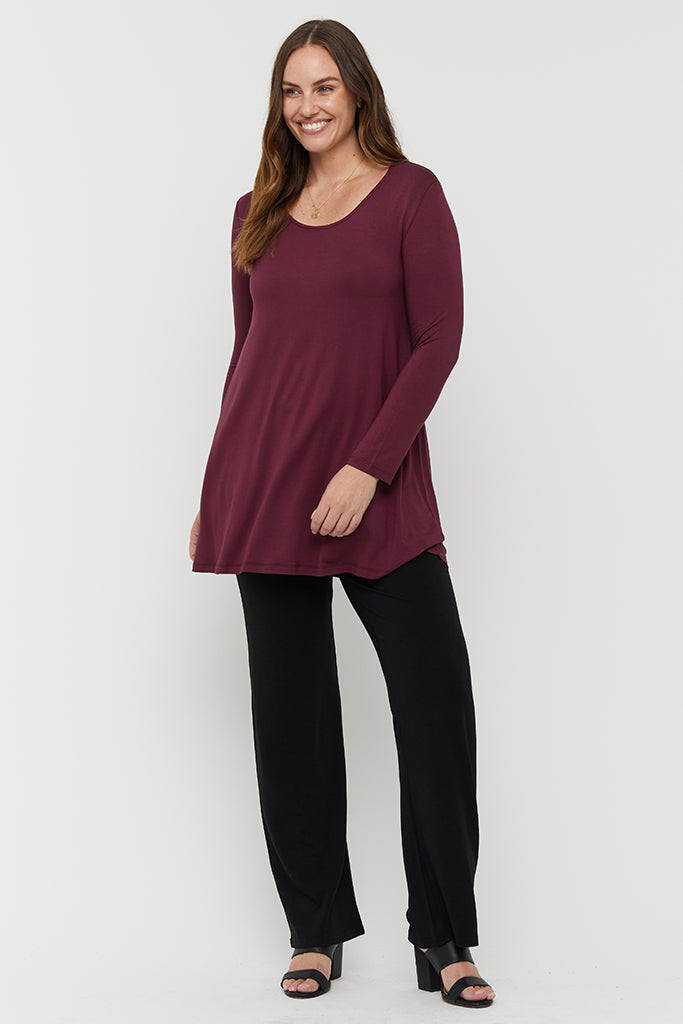 Leanne Maternity Tunic - Burgundy