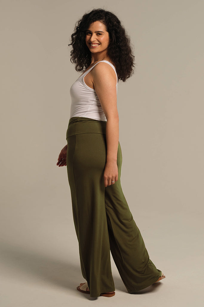 Luxe Wide Leg Pants - Dark Olive