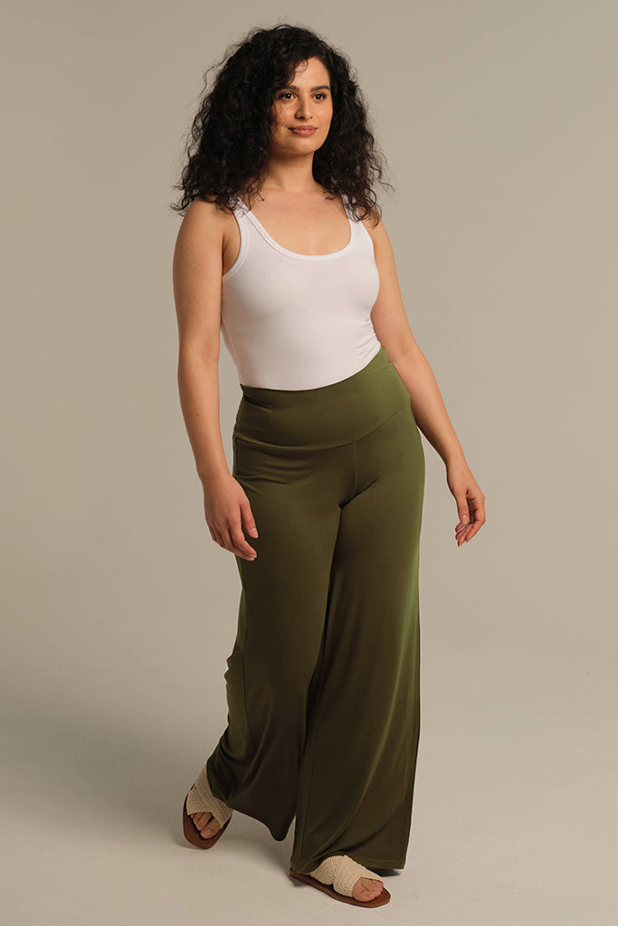 Luxe Wide Leg Pants - Dark Olive