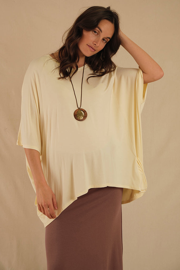 Mara Maternity Top - Vanilla