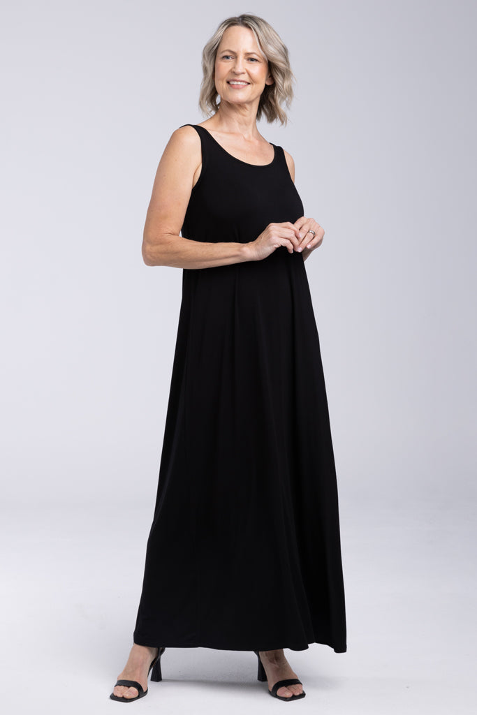 Bamboo Maxi Dress - Black