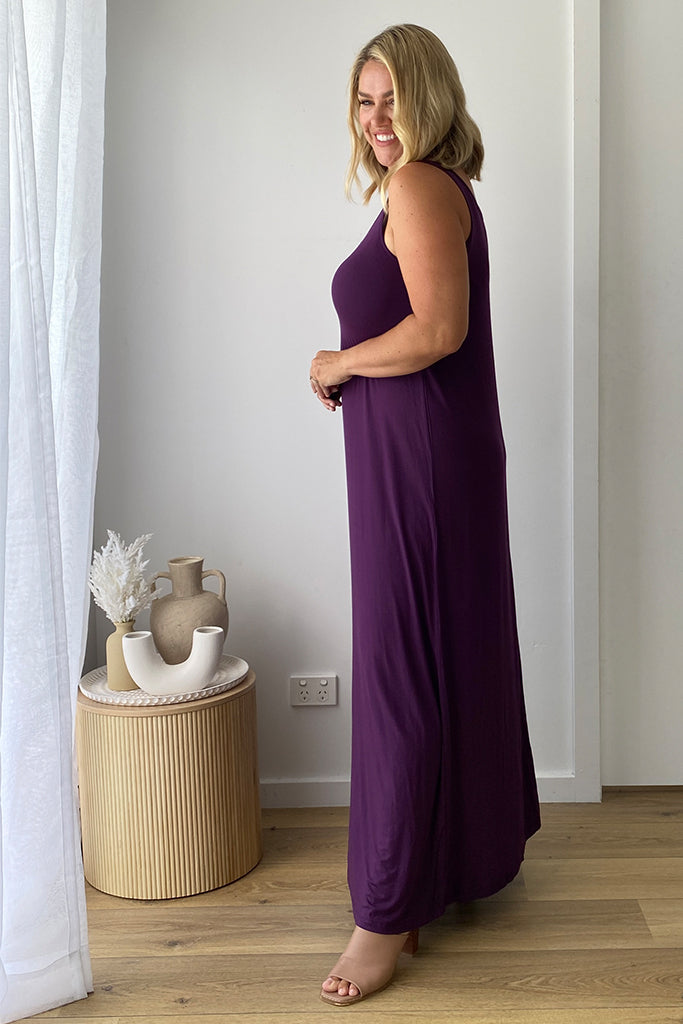 Bamboo Maxi Dress - Plum