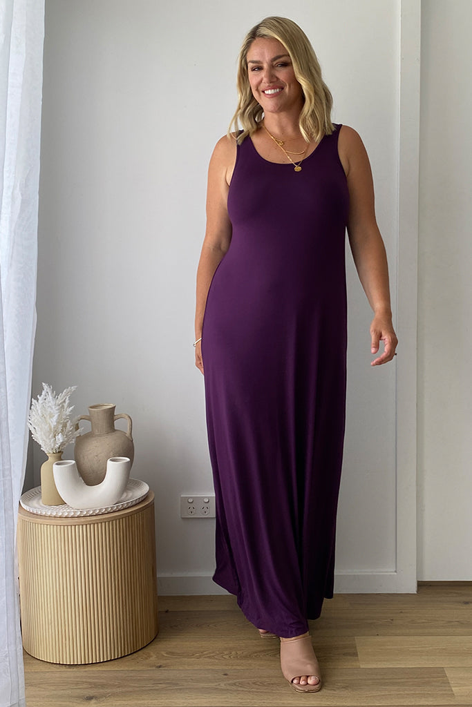 Bamboo Maxi Dress - Plum