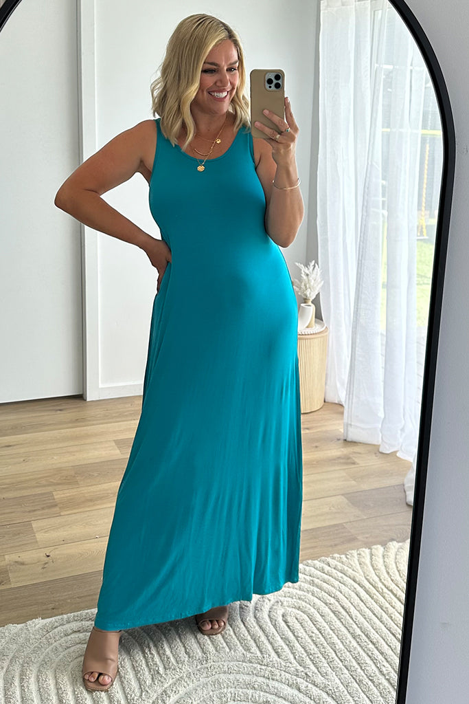 Bamboo Maxi Dress - Teal