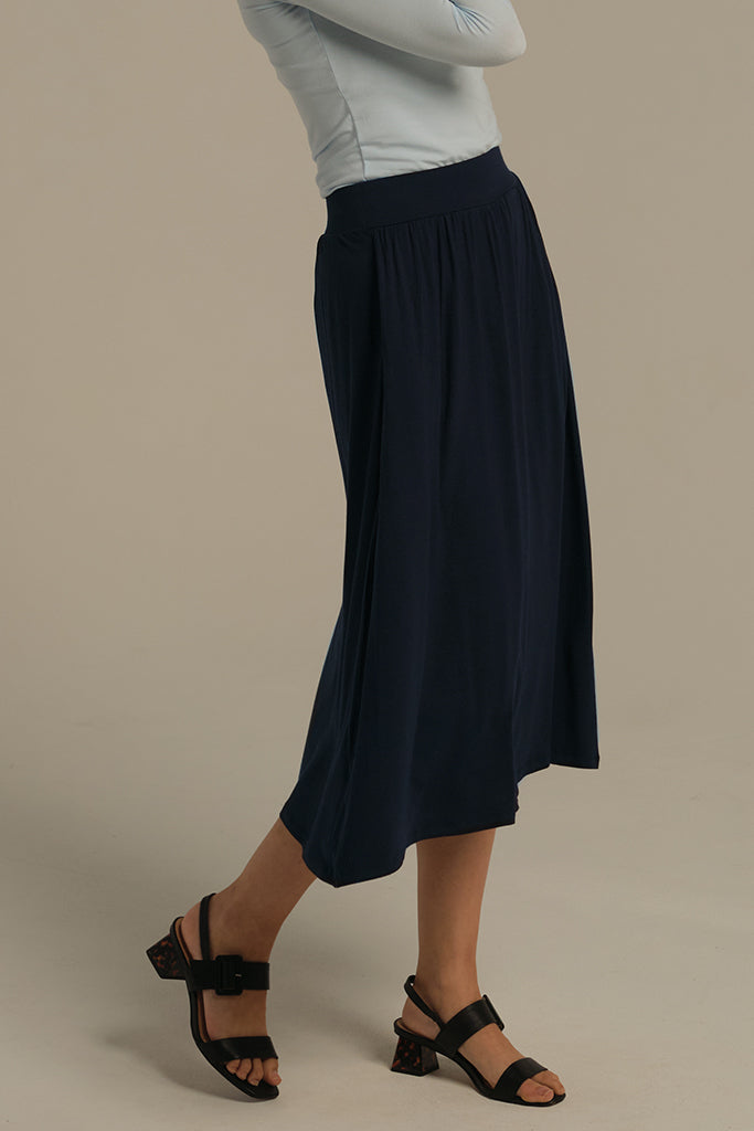 Bamboo Midi Skirt - Dark Navy