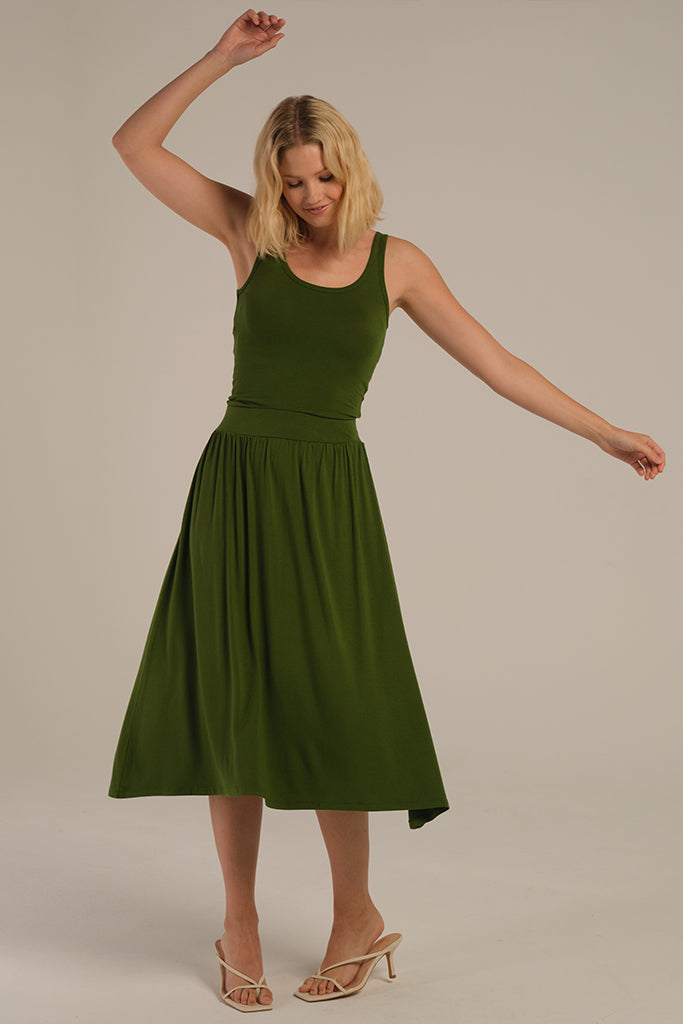 Bamboo Midi Skirt - Garden