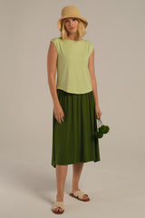 Bamboo Midi Skirt - Garden