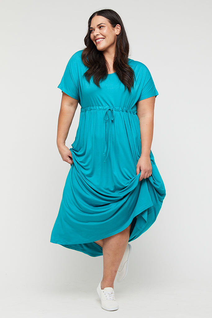 Mila Maxi Maternity Dress - Teal