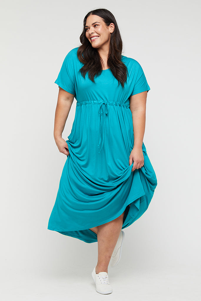 Hot Pink Bamboo Stretch Plus Size Dress, Comfort & Style