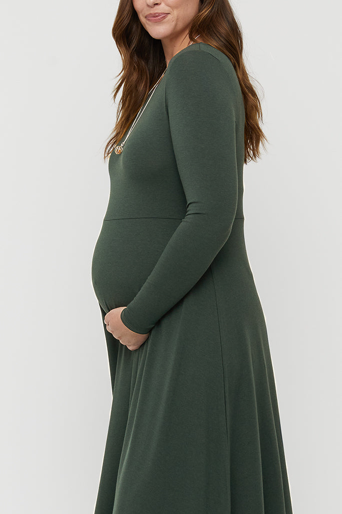 Olivia Maternity Dress - Forest