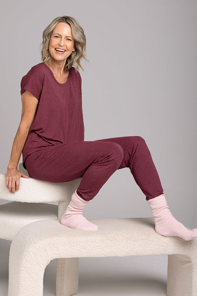 PJ Slouch Pant - Burgundy