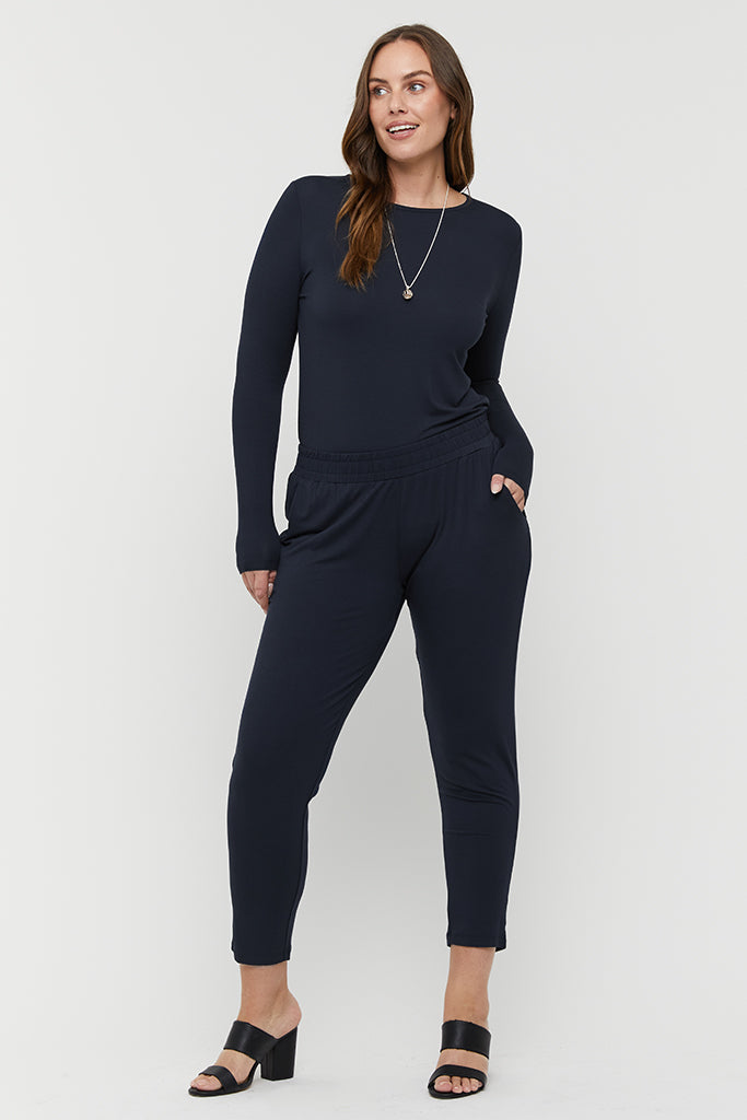 Peggy Bamboo Trouser - Dark Navy