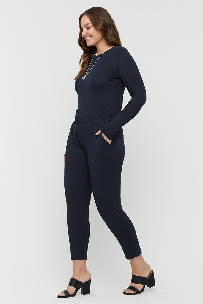 Peggy Bamboo Trouser - Dark Navy