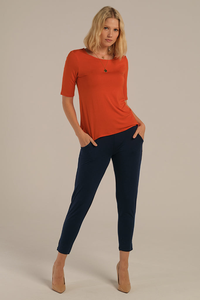 Peggy Bamboo Trouser - Dark Navy