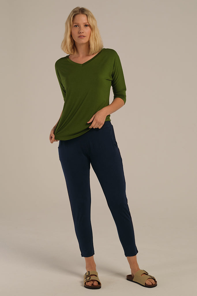 Peggy Bamboo Trouser - Dark Navy