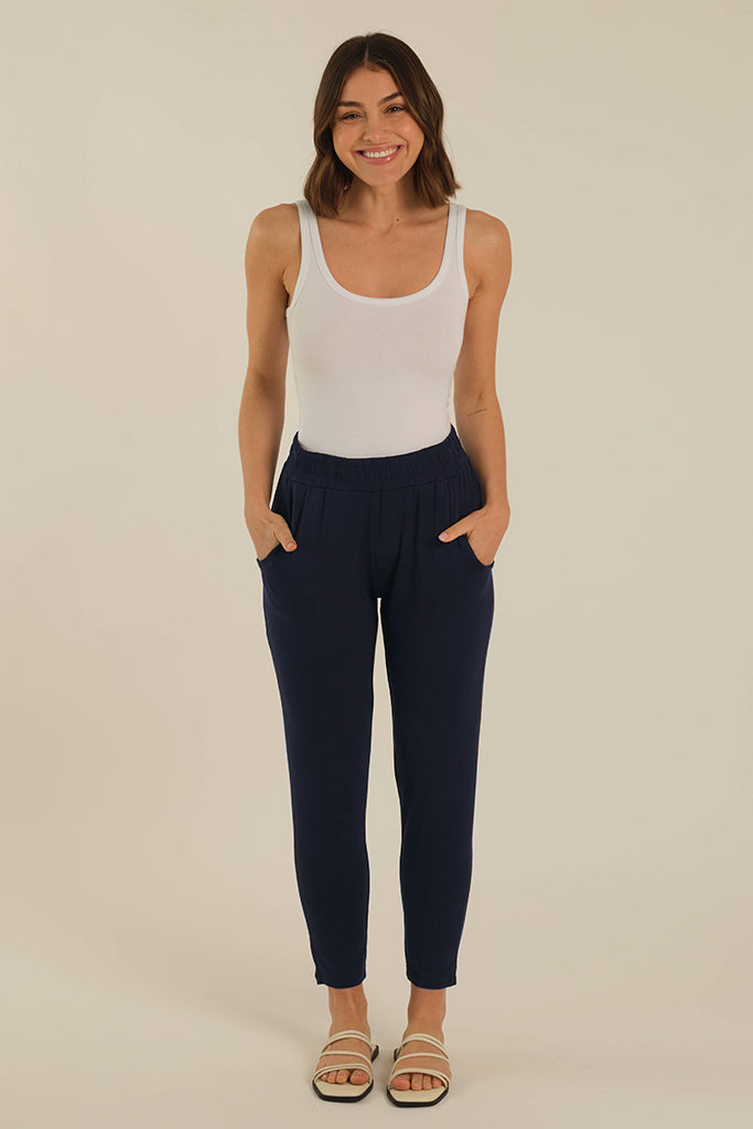 Peggy Bamboo Trouser - Dark Navy