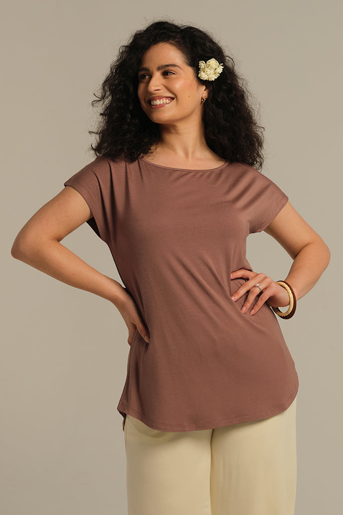 Pia Bamboo Tee - Mousse